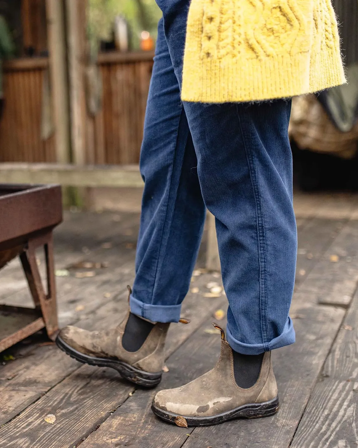 Pantalon en velours côtelé recyclé Compass - Denim foncé