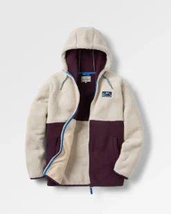 Polaire Sherpa doublée de polaire recyclée Nestling - Prune profonde