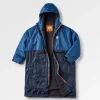 Poncho de Surf Doublé en Sherpa Recyclé Waves - Denim Foncé / Marine Profond