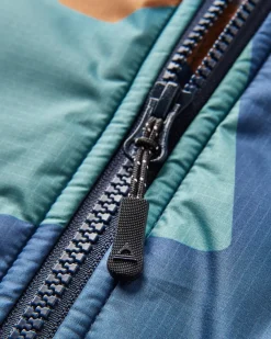 Poncho de surf doublé en sherpa recyclé Waves - Motif camouflage bleu profond