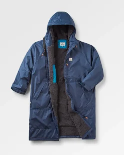 Poncho de surf doublé en sherpa recyclé Waves - Rich Navy