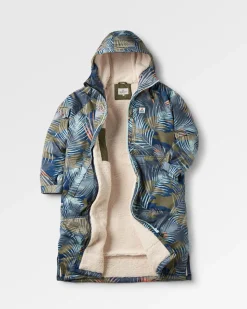 Poncho de Surf Doublé en Sherpa Recyclé Waves - Camouflage Palmier Abricot