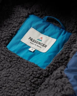 Poncho de surf doublé en sherpa recyclé Waves - Rich Navy