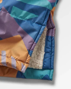Poncho de surf doublé en sherpa recyclé Waves - Motif camouflage bleu profond