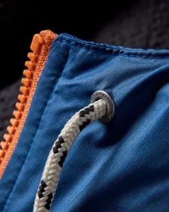 Poncho de Surf Doublé en Sherpa Recyclé Waves - Denim Foncé / Marine Profond