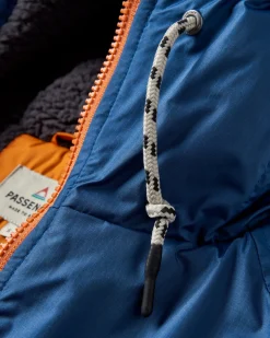 Poncho de Surf Doublé en Sherpa Recyclé Waves - Denim Foncé / Marine Profond