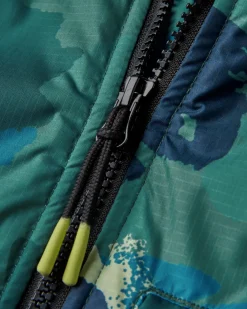 Poncho de Surf Doublé en Sherpa Recyclé Waves - Camouflage Alpin Forêt Tropicale Pluvieuse