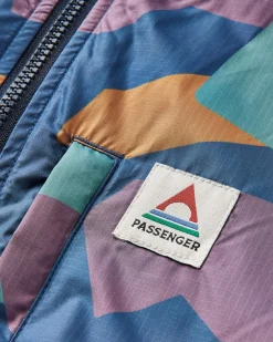 Poncho de surf doublé en sherpa recyclé Waves - Motif camouflage bleu profond