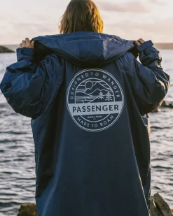 Poncho de surf doublé en sherpa recyclé Waves - Rich Navy