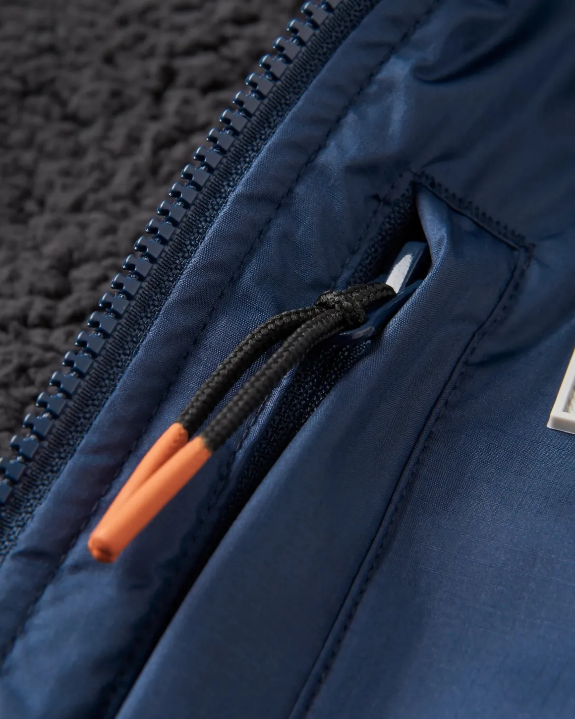 Poncho de surf doublé en sherpa recyclé Waves - Rich Navy