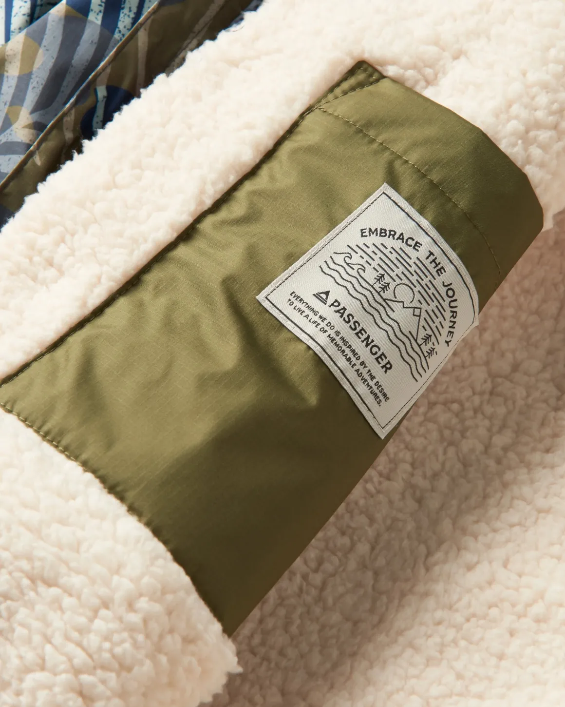 Poncho de Surf Doublé en Sherpa Recyclé Waves - Camouflage Palmier Abricot