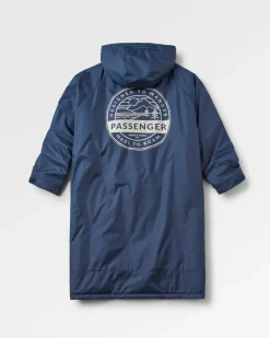 Poncho de surf doublé en sherpa recyclé Waves - Rich Navy