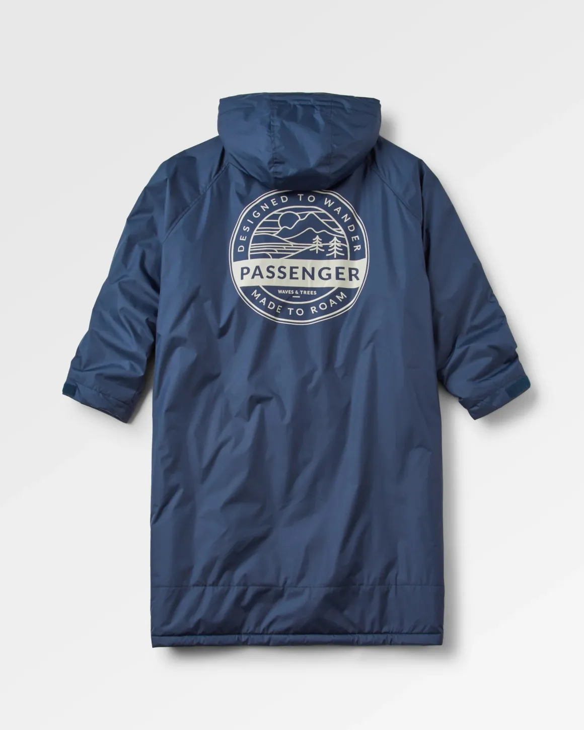 Poncho de surf doublé en sherpa recyclé Waves - Rich Navy