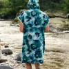 Poncho de surf en tissu recyclé Tulum - Camo Alpin Kaki