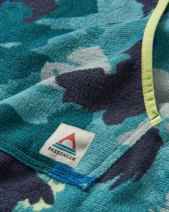 Poncho de surf en tissu recyclé Tulum - Camo Alpin Kaki