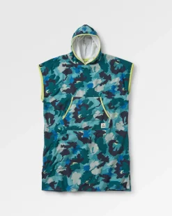 Poncho de surf en tissu recyclé Tulum - Camo Alpin Kaki