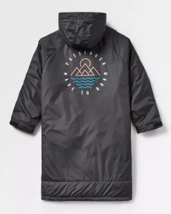 Poncho de surf Escapism doublé d'une serviette recyclée - Noir