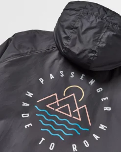 Poncho de surf Escapism doublé d'une serviette recyclée - Noir