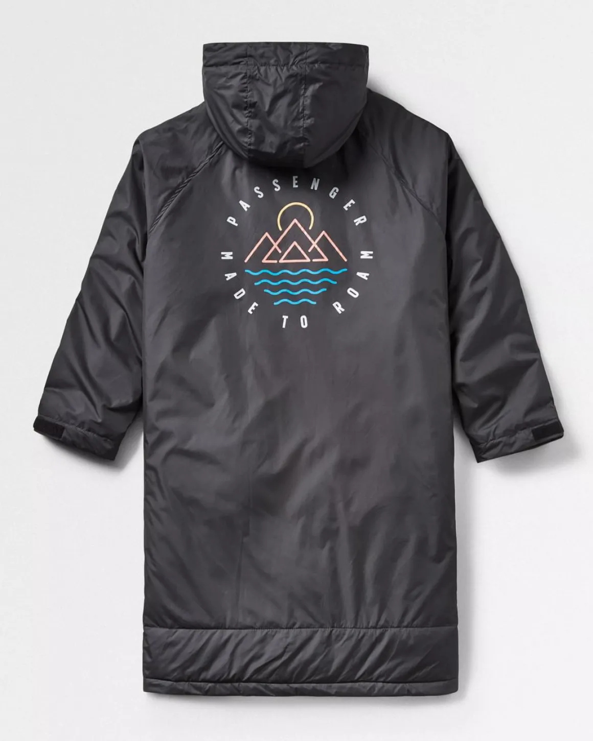Poncho de surf Escapism doublé d'une serviette recyclée - Noir