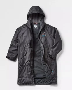 Poncho de surf Escapism doublé d'une serviette recyclée - Noir