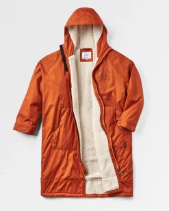 Poncho de surf Escapism Recyclé doublé en Sherpa - Rouille