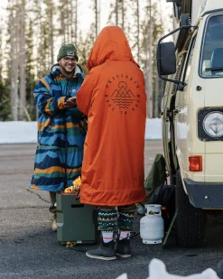 Poncho de surf Escapism Recyclé doublé en Sherpa - Rouille