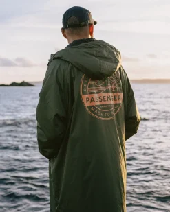 Poncho de surf recyclé doublé Sherpa - Kaki