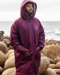 Poncho de surf recyclé doublé en sherpa - Windsor Wine