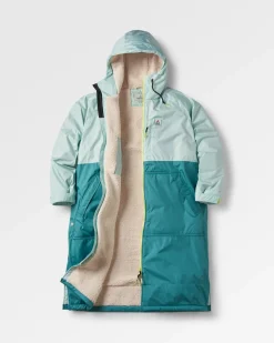 Poncho de surf recyclé doublé en sherpa Waves - Surf Spray/Deep Sea