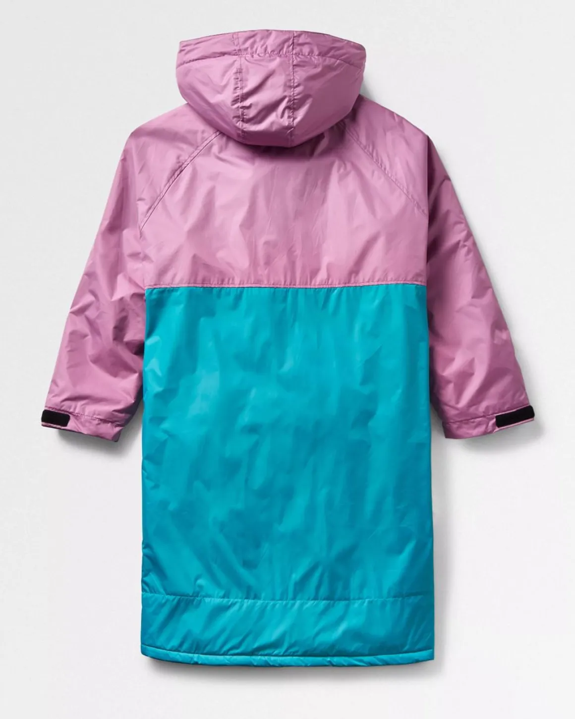 Poncho de surf recyclé doublé en sherpa - Vert Viridian/Orchidée