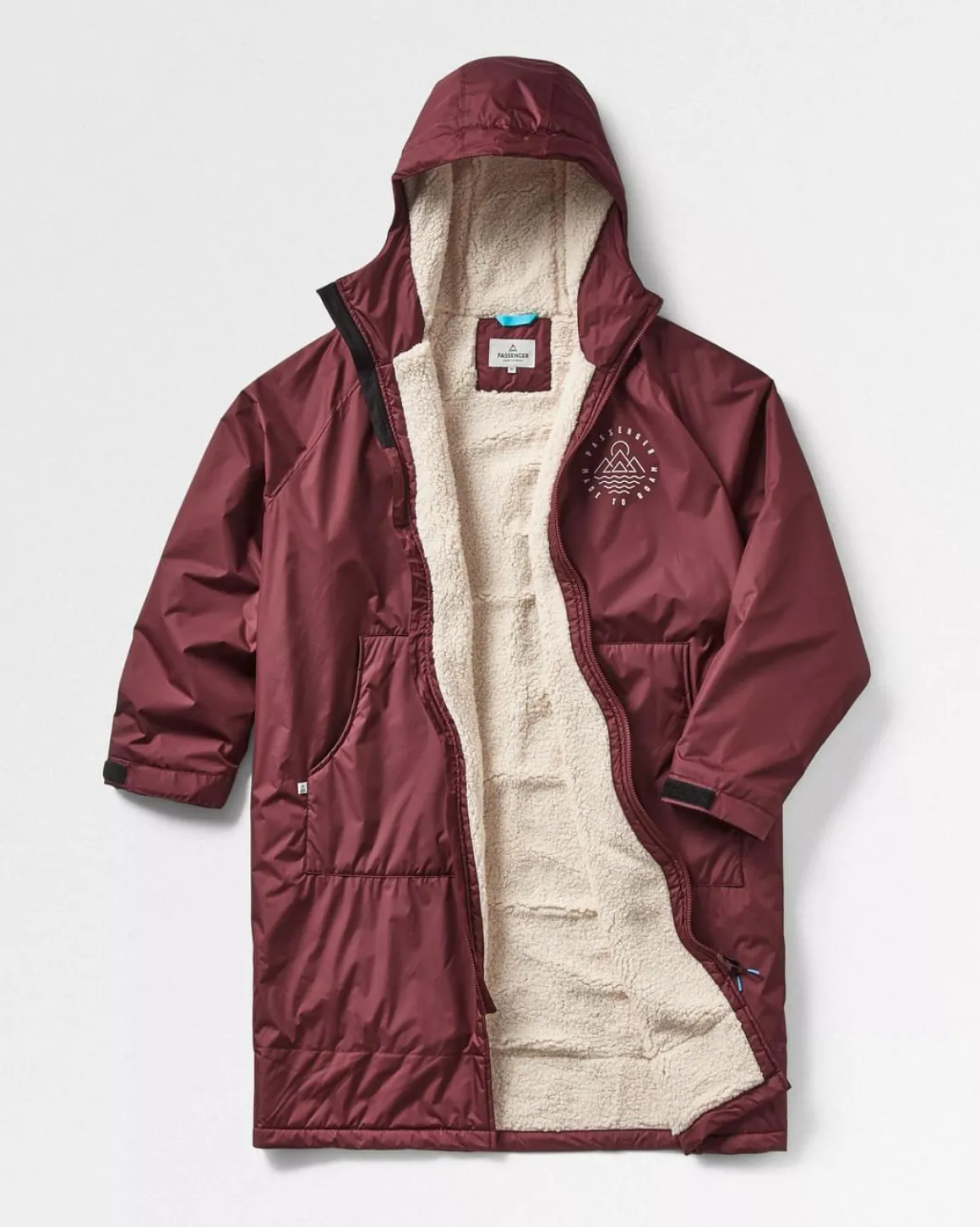Poncho de surf recyclé doublé en sherpa - Windsor Wine