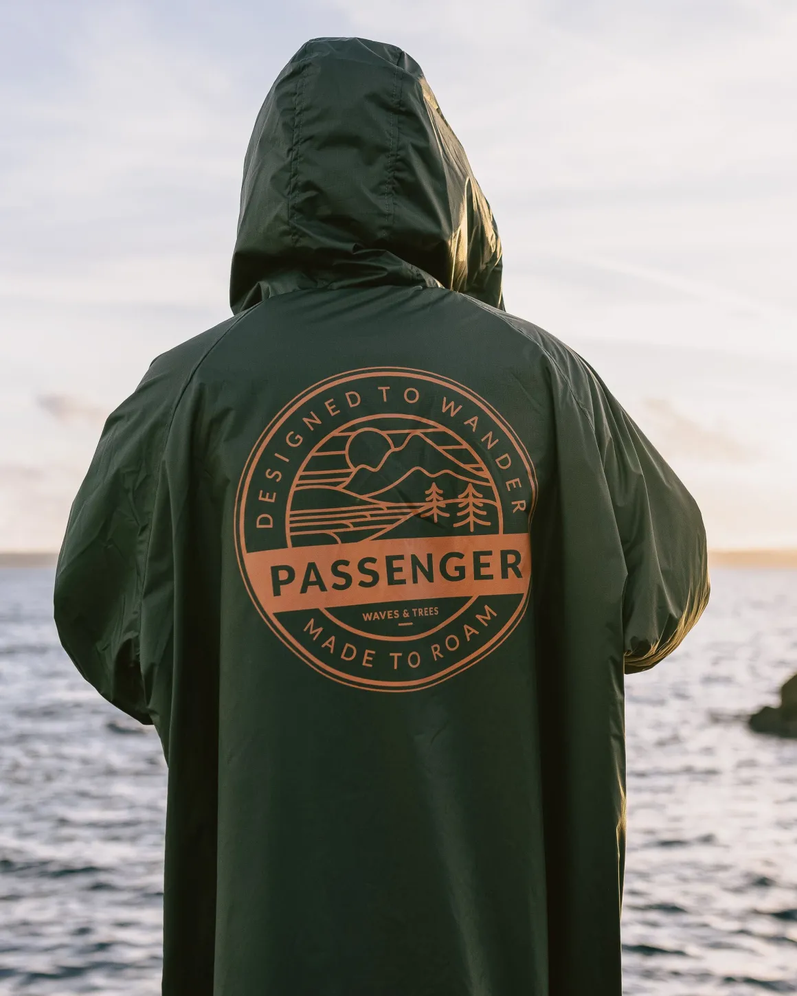 Poncho de surf recyclé doublé Sherpa - Kaki