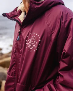 Poncho de surf recyclé doublé en sherpa - Windsor Wine