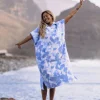 Poncho en Serviette Recyclée Tulum - Tie Dye Bleuet