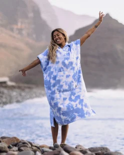 Poncho en Serviette Recyclée Tulum - Tie Dye Bleuet