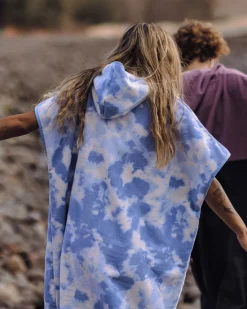 Poncho en Serviette Recyclée Tulum - Tie Dye Bleuet