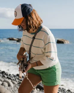 Pull Bio Tricoté - Rayures Bleu Pool