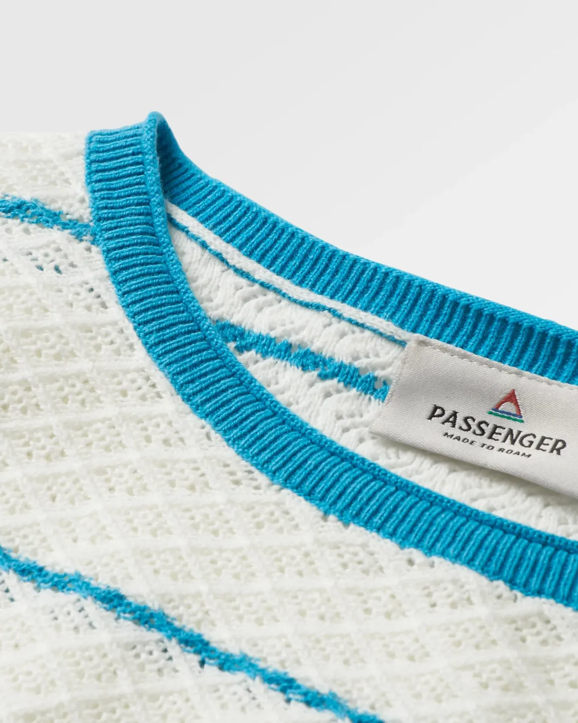 Pull Bio Tricoté - Rayures Bleu Pool