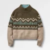 Pull en tricot recyclé d'ortie - Kaki