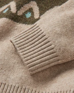 Pull en tricot recyclé d'ortie - Kaki