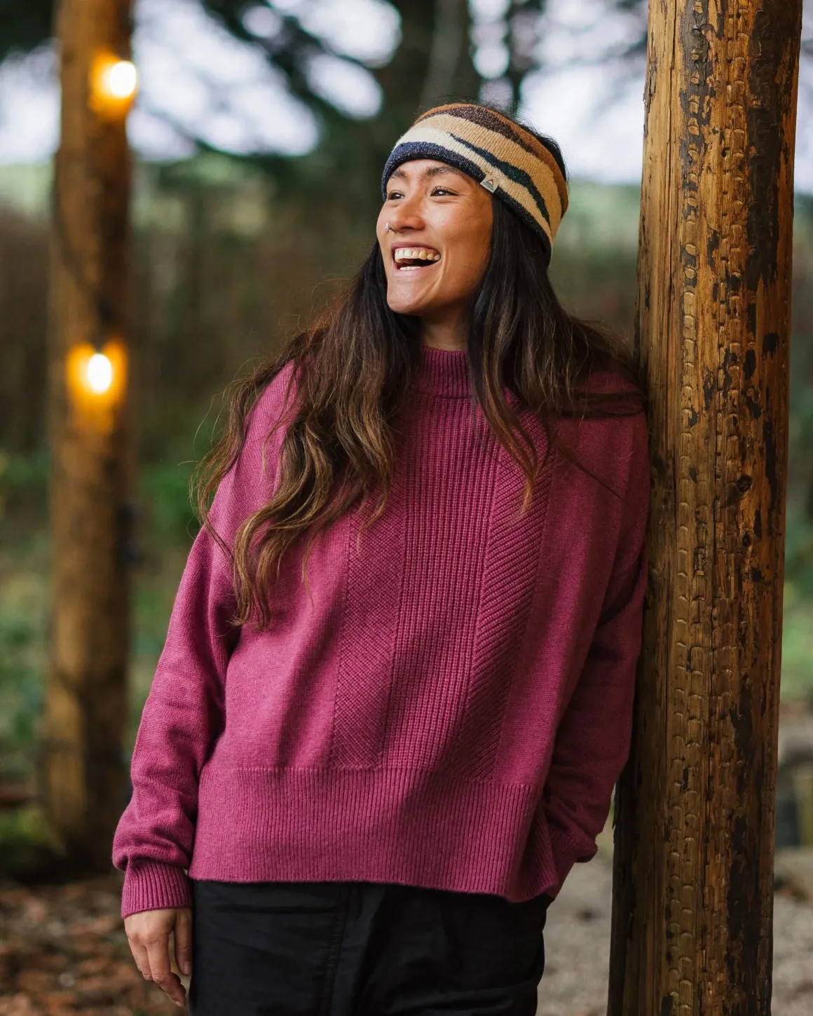 Pull Hideout Oversized en maille recyclée - Rhubarbe