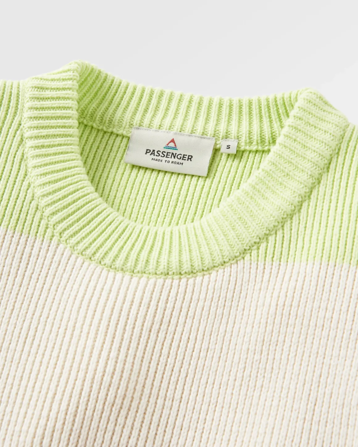 Pull Moments Oversized Organic Knitted Jumper - Lime Multi Stripe