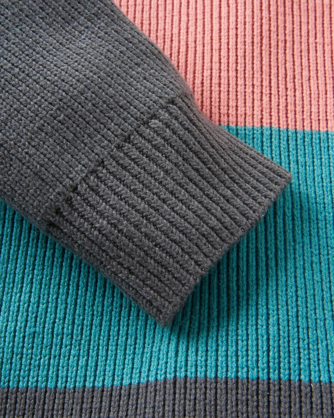 Pull Moments Oversized Organic Knitted Jumper - Lime Multi Stripe