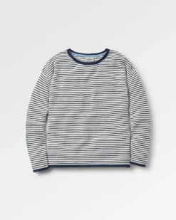 Pull Muir en maille bio - Rayures blanc cassé