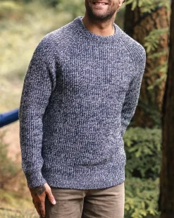 Pull recyclé en maille - Gris chiné