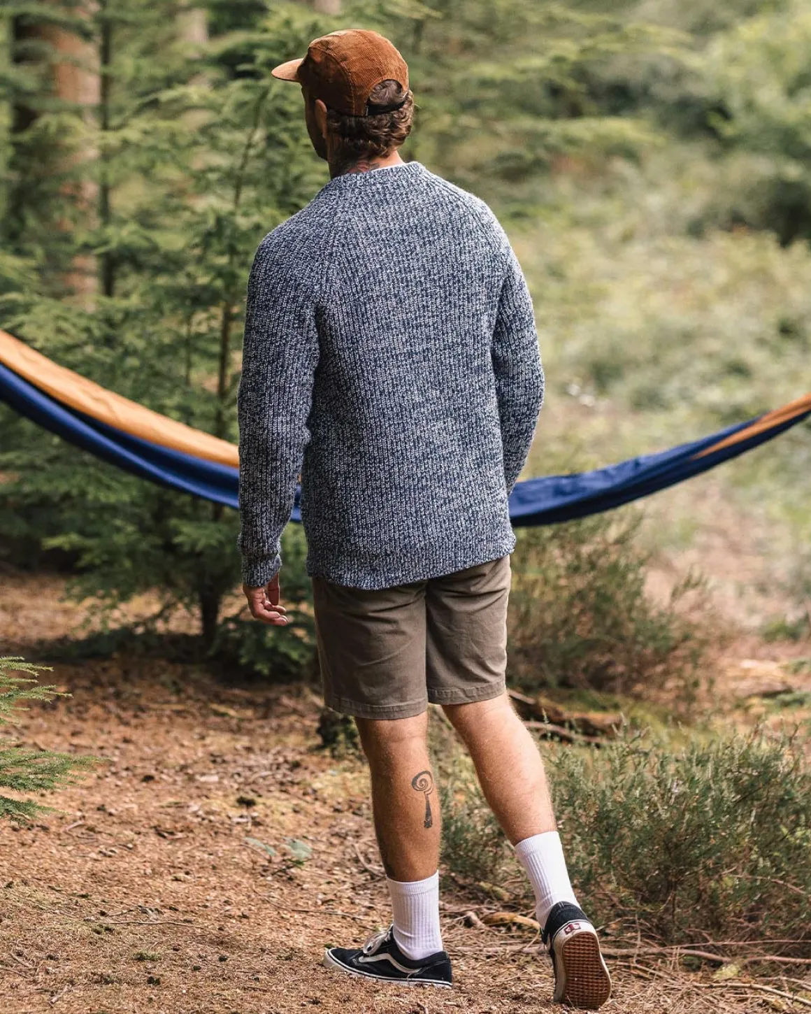 Pull recyclé en maille - Gris chiné