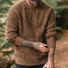 Pull recyclé en maille - Ocre poussiéreux