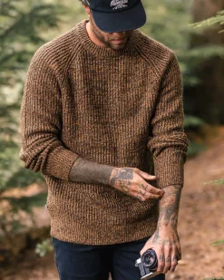 Pull recyclé en maille - Ocre poussiéreux