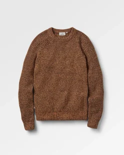 Pull recyclé en maille - Ocre poussiéreux