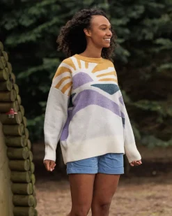 Pull Sunsets Recycled Oversized Knitted Jumper - Marshmallow